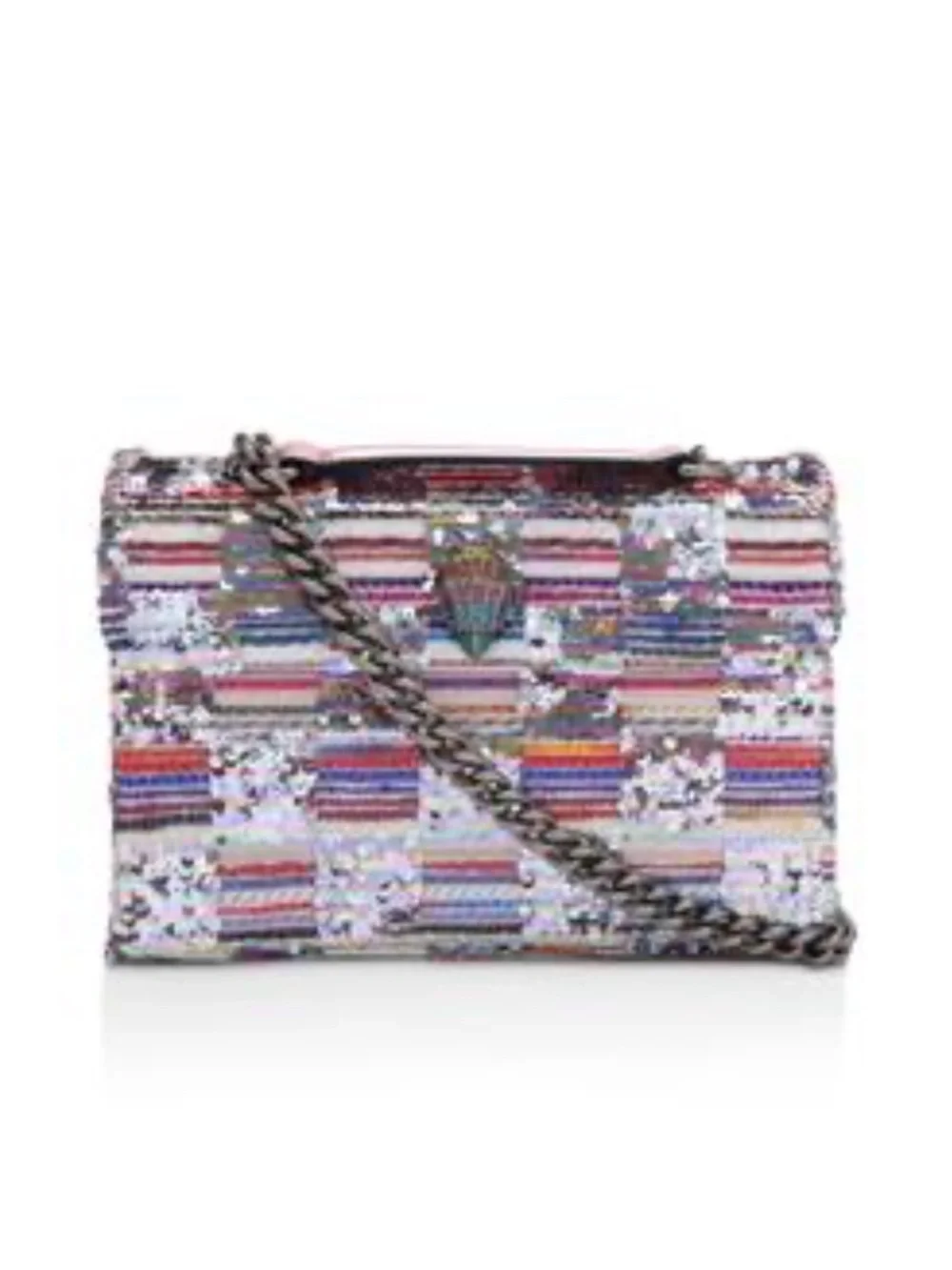 Kurt Geiger Multicolor Sequin Shoulder Bag with Pink Strap